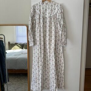NWT Lanz Of Salzburg Teddy Bear 100% Cotton Nightgown Size M